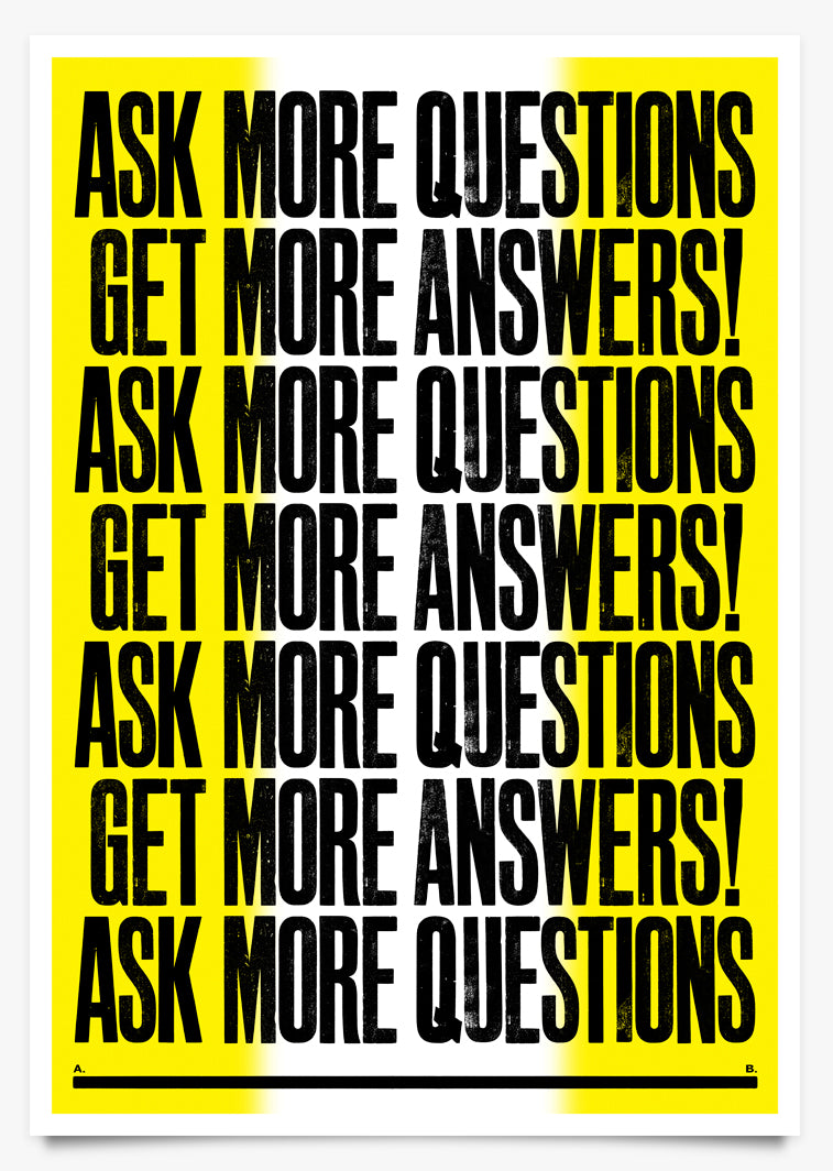 QUESTIONS - Art Print by Anthony Burrill | Another Fine Mess