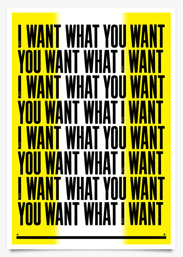 WANT - Art Print by Anthony Burrill | Another Fine Mess